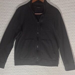 Banana Republic Men's Black Zip-Up Knit Jacket